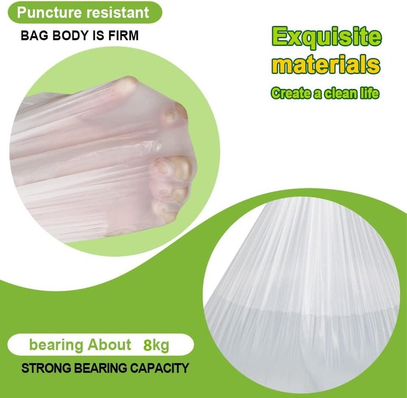 اس دبليو اي هيلب سويهيلب أكياس القمامة المتوسطة 8 جالون / 30 لتر أكياس القمامة سلة المهملات بن بطانات أكياس القمامة البلاستيكية للحمام غرفة نوم مكتب سلة المهملات 220 عدد - Image 3